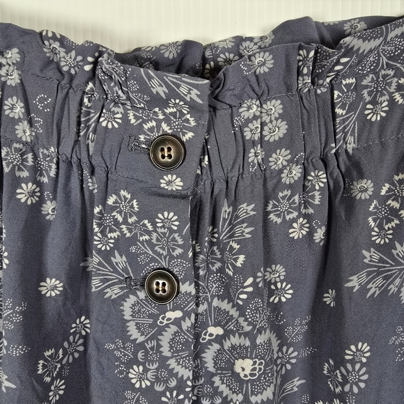 Madewell Paperbag Button Front Mini Skirt Blue Dandelion Floral Print Size XL - Picture 5 of 11